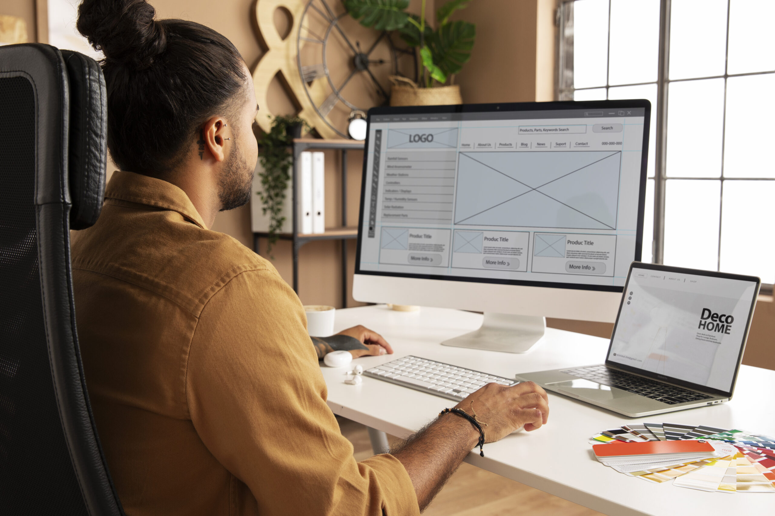 Laptop con ideas para posicionar una web en Google
